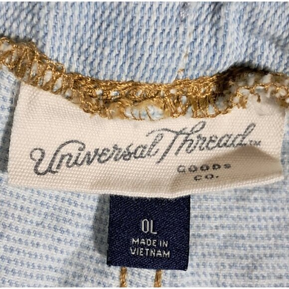 Universal Thread Jeans Womens Light Blue Wide-Leg Paper Bag Waist Cotton Drawstr - Picture 10 of 10